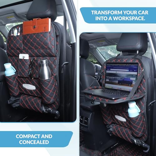 Image of Neodrift 'Seat Master' (Set of 2) | (Color - Black) Premium 7D Car Seat Organizer, Universal Fit, Multi-Pocket Storage for Bottles, Mobile, Keys, Documents, Tissues