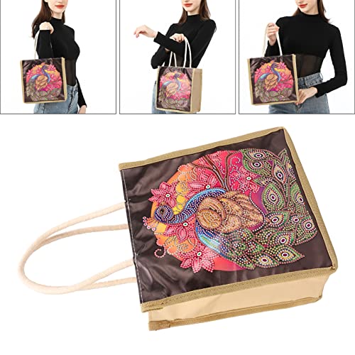 Pssopp DIY Tote Bag Canvas Tote Bag with Diamond Rhinestone Painting Canvas Shopping Bag for Shopping Daily Organization Rhinestone Diamond Art Handbag - Image 4