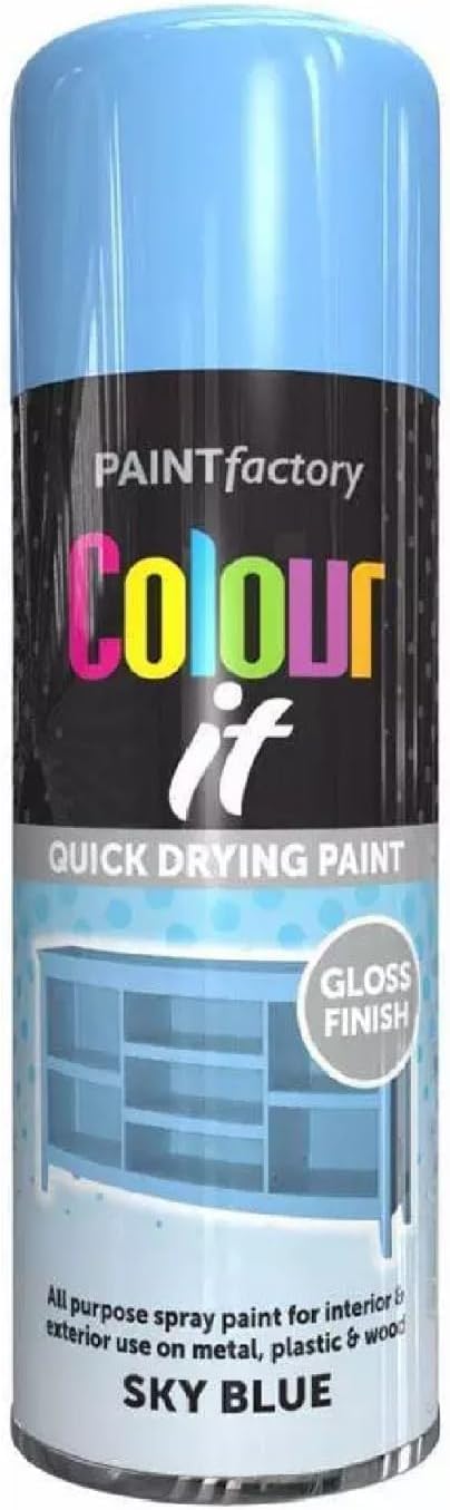 MIXEL Sky Blue Gloss Spray Paint, DIY Projects, Quick-Drying, Easy To Apply, Ideal For Crafts, Furniture, Metal, Plastic, Automotive, Suitable For Indoor And Outdoor Use, 400ml, (1 Pcs)
