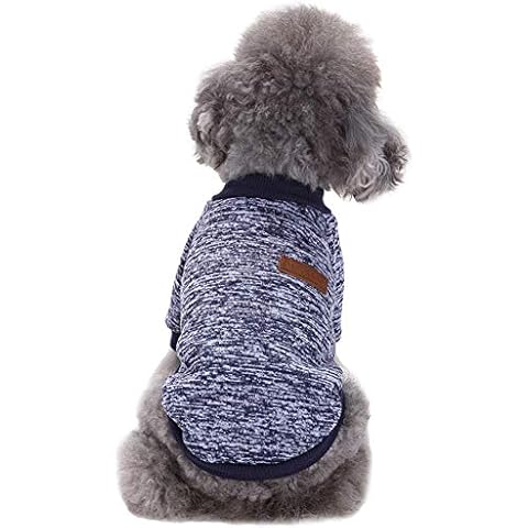 CHBORLESS Pet Dog Classic Knitwear Sweater Warm Winter Puppy Pet Coat Soft Sweater Clothing for Small Dogs (XXS, Navy Blue) Cover