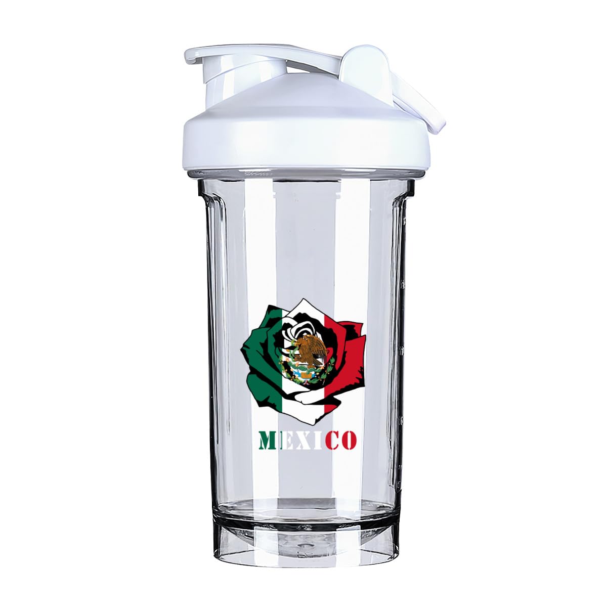 Mexico Flag Roses 18 Ounce Shaker Cup,Fashion Theme Pattern Shaker Bottle Leak-proof Workout Shake Bottles 500ML/18 oz Perfect for Pre Workout-3-1
