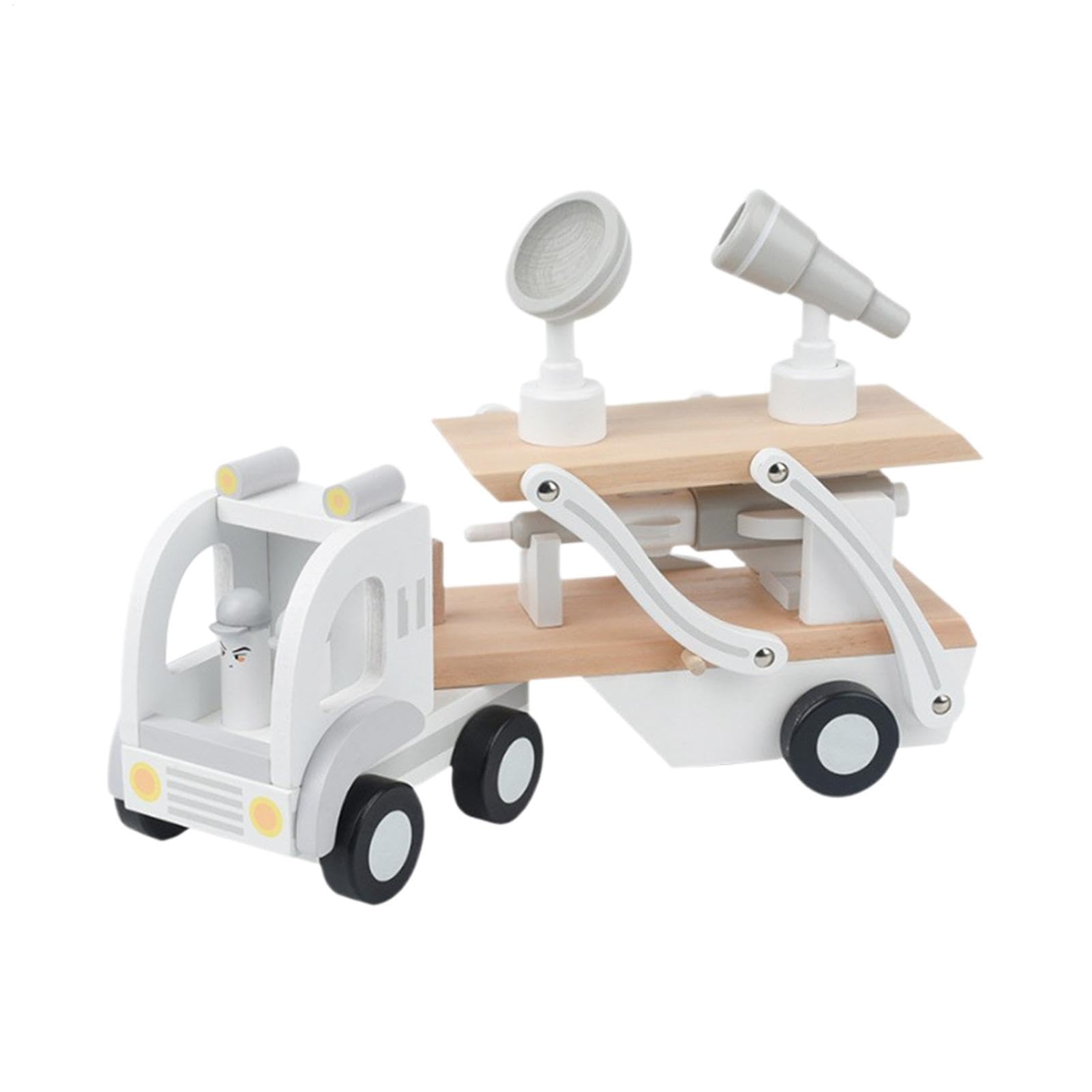 Juguete de Camión Transportador de Coches Remolque De Madera Desmontable | Camión Portacoches de Juguete Para Niños y Niñas, para Juego de Construcción y de