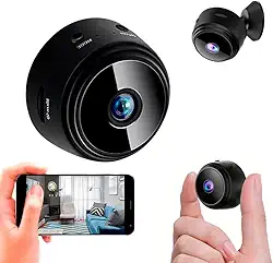 Mini Câmera de Segurança WiFi, Full HD 1080P, Visão Noturna, Detecção de Movimento, Microfone Integrado, 90°, A9