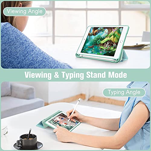 Image of SwooK Hybrid Case for 7.9 inch iPad Mini 5 /4 - Clear Back Shell Flip Cover (Emerald Marble)