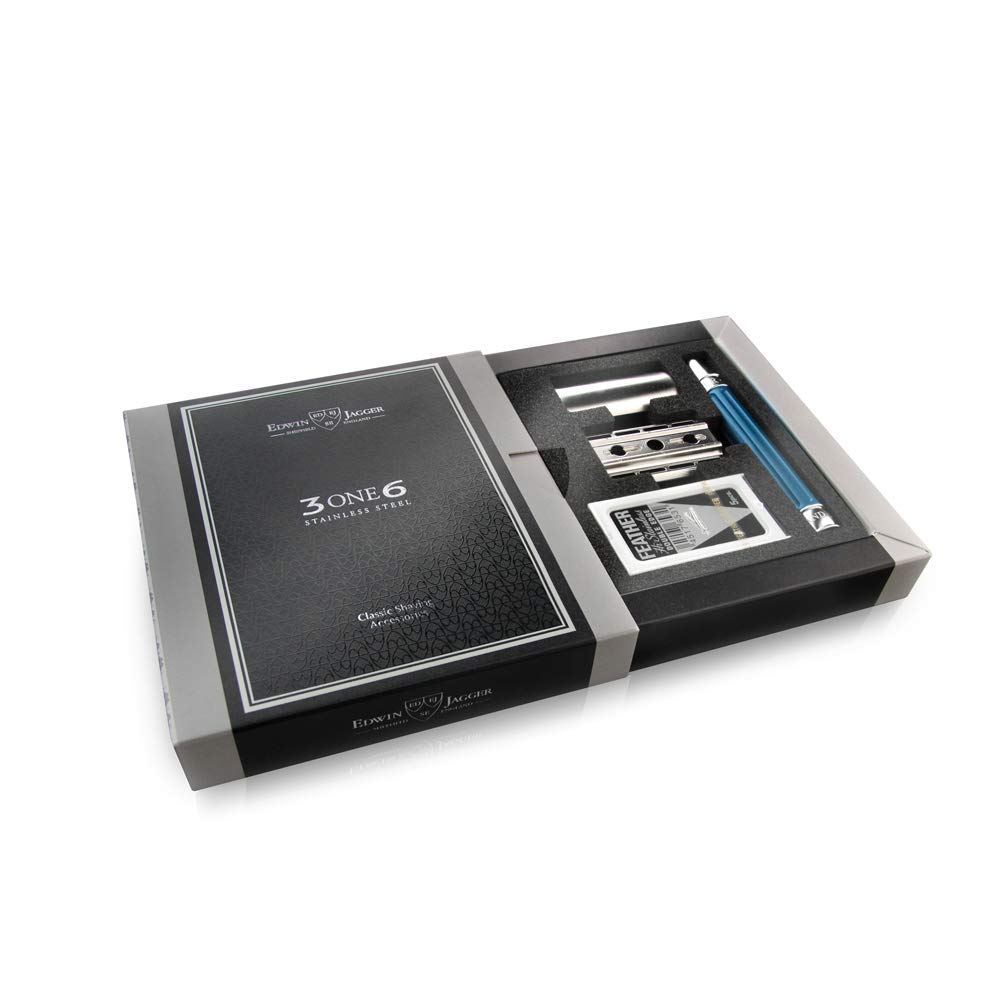 Edwin Jagger Rasoio in acciaio 3ONE6 (blu)