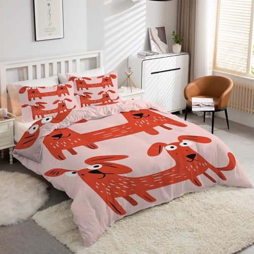 YZQGLHP Funda Nórdica para Cama de 105 cm Funda de Microfibra para Edredón de 180x220 cm con 2 Fundas de Almohada de 50x75 cm Estampado de Lindo con Cremallera para Camas de Niños