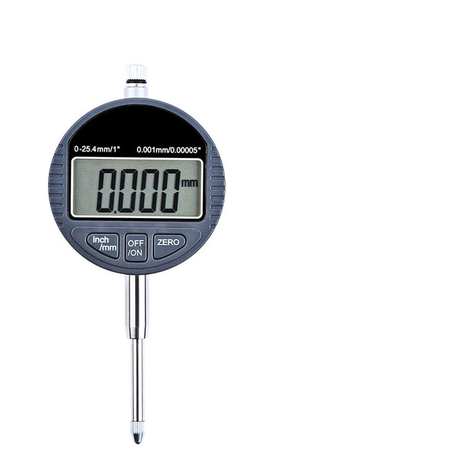 Indicador de Cuadrante, Pantalla digital de alta precisión - Medidor porcentaje 0.01 mm Micrómetro .001 Comparador herramientas taller mecánico(0-25.4mm-0.001mm)