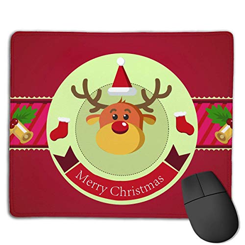 Preisvergleich Produktbild RWYZPAD Einzigartiges Mauspad Rentier Weihnachtsmuster Rechteck Gummi Mousepad Zoll rutschfestes Gaming-Mauspad