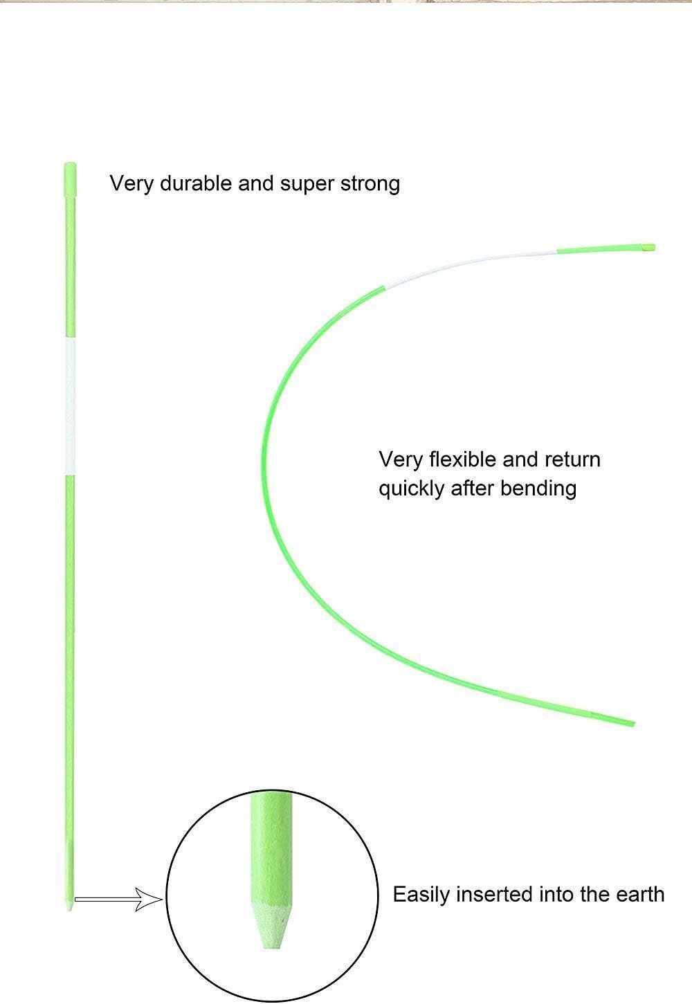 FiberMarker 72-Inch Reflective Snow Markers Snow Poles 5/16 Inch Diameter Green, 50 Pack