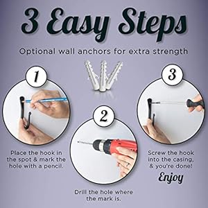 Decorative Hooks for Wall - Wall Hooks for Hanging Coats, Hats, & Bags, Versatile Towel Hooks for Bathrooms or Kitchen - Wrought Iron Hanging Hooks - Pack of 3, Black - 2 x 0.35 x 3.75 Inches Decorative Hooks for Wall Wall Hooks for Hanging Coats Hats Bags Versatile Towel Hooks for Bathrooms or Kitchen Wrought Iron Hanging Hooks Pack of 3 Black 2 x 035 x 375 Inches