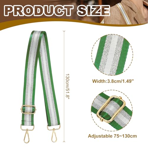 Image of PATIKIL Purse Strap, Wide Shoulder Strap Adjustable Crossbody Bag Straps Universal Replacement Shoulder Bag Belt for Women's Handbags Canvas Guitar Bag Backpack, Green