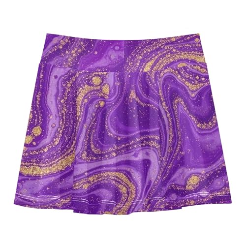 Toddlers Tennis Skirts Marble Purple Athletic Shorts for Girls Skorts Funny Cheer Skirt 4t2