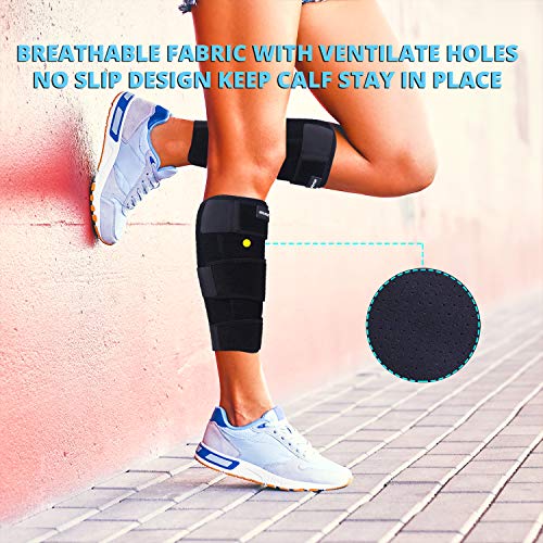 2U2O Calf Brace (Pair) - Adjustable Shin Splint Compression Support For Calf Pain Relief, Recovery, Sprain, Swelling, Tennis Leg, Lower Leg Wrap - Calf Sleeve For Men Or Women - Universal Size #TOP6