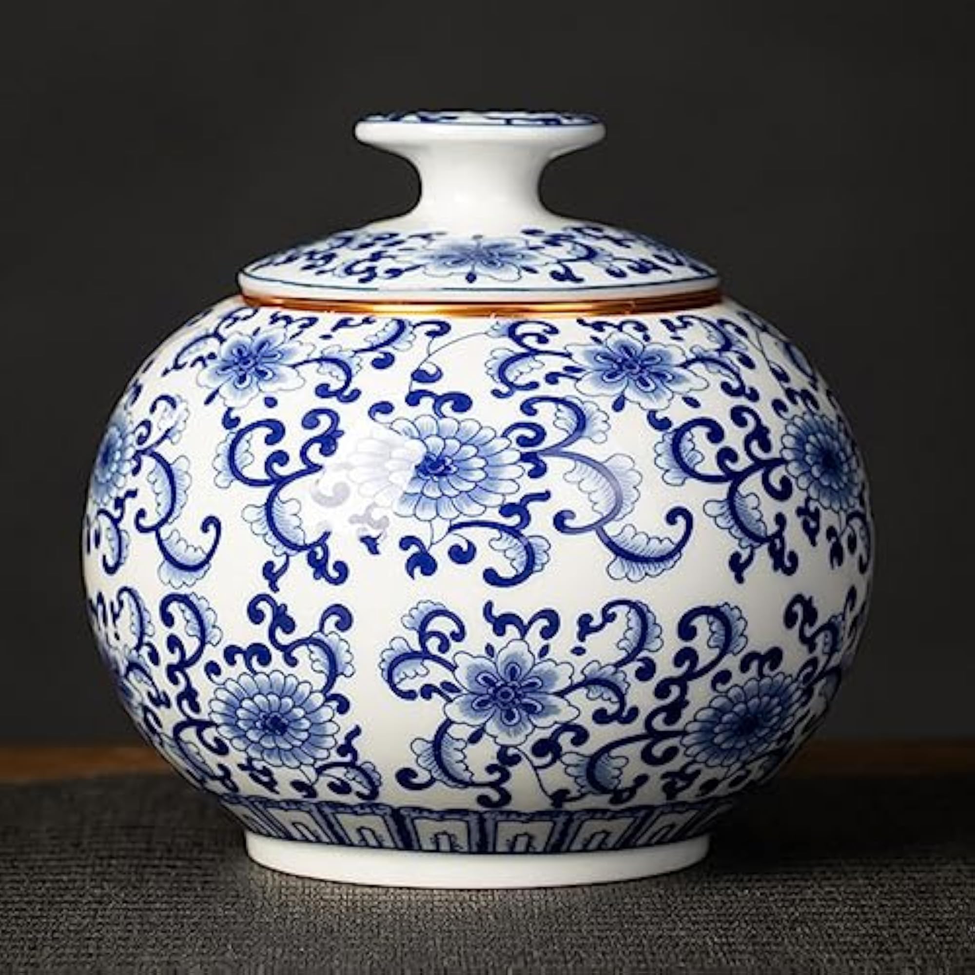 Traditional Chinoiserie Ginger Jars Tea Canister