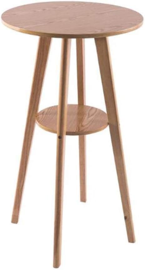 LXYFC Tables Bistro Bar Round Rubber wood Dining 60cm with Rubber Pads Kitchen Breakfast (Color : Brown)