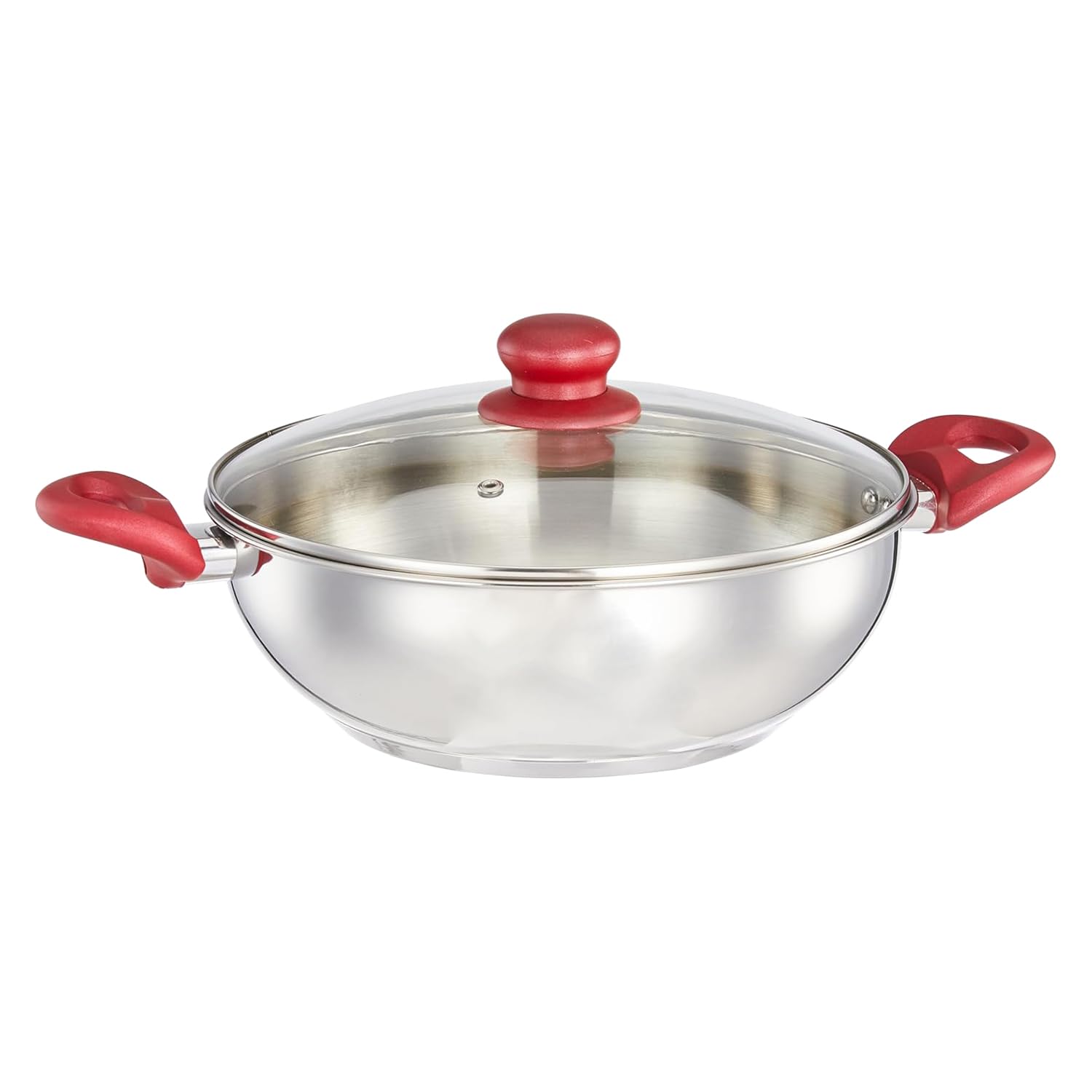 Solimo 26cm Stainless Steel Impact Kadhai with Glass Lid – ₹737