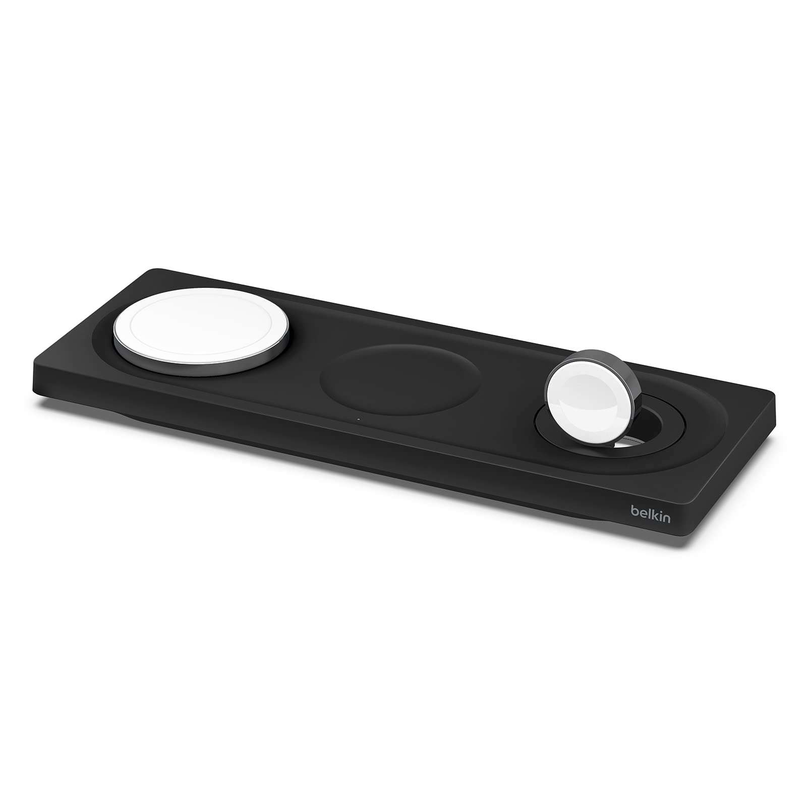 Belkin MagSafe 3-in-1 Wireless Charging Pad - Fast Charging for Apple Watch, iPhone 17, 16, 15, 14 Series, AirPods, & More - MagSafe Charging Station for Multiple Devices Black (Certified Refurbished)