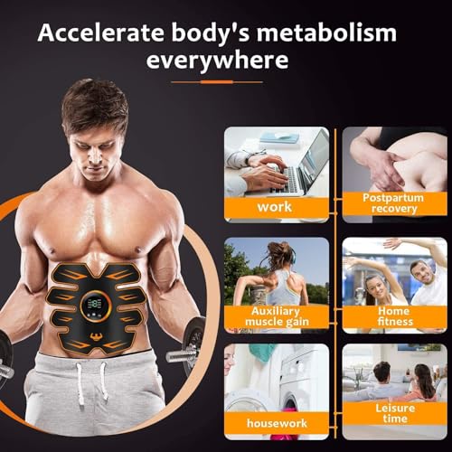 Quieasy Ems Elettrostimolatore Muscolare,Elettrostimolatore Per Addominali, Abs Addominale Tonificante Cintura,Allenatore Addominale Per La Stimolazione Mirata Dei Muscoli Addominali - 2