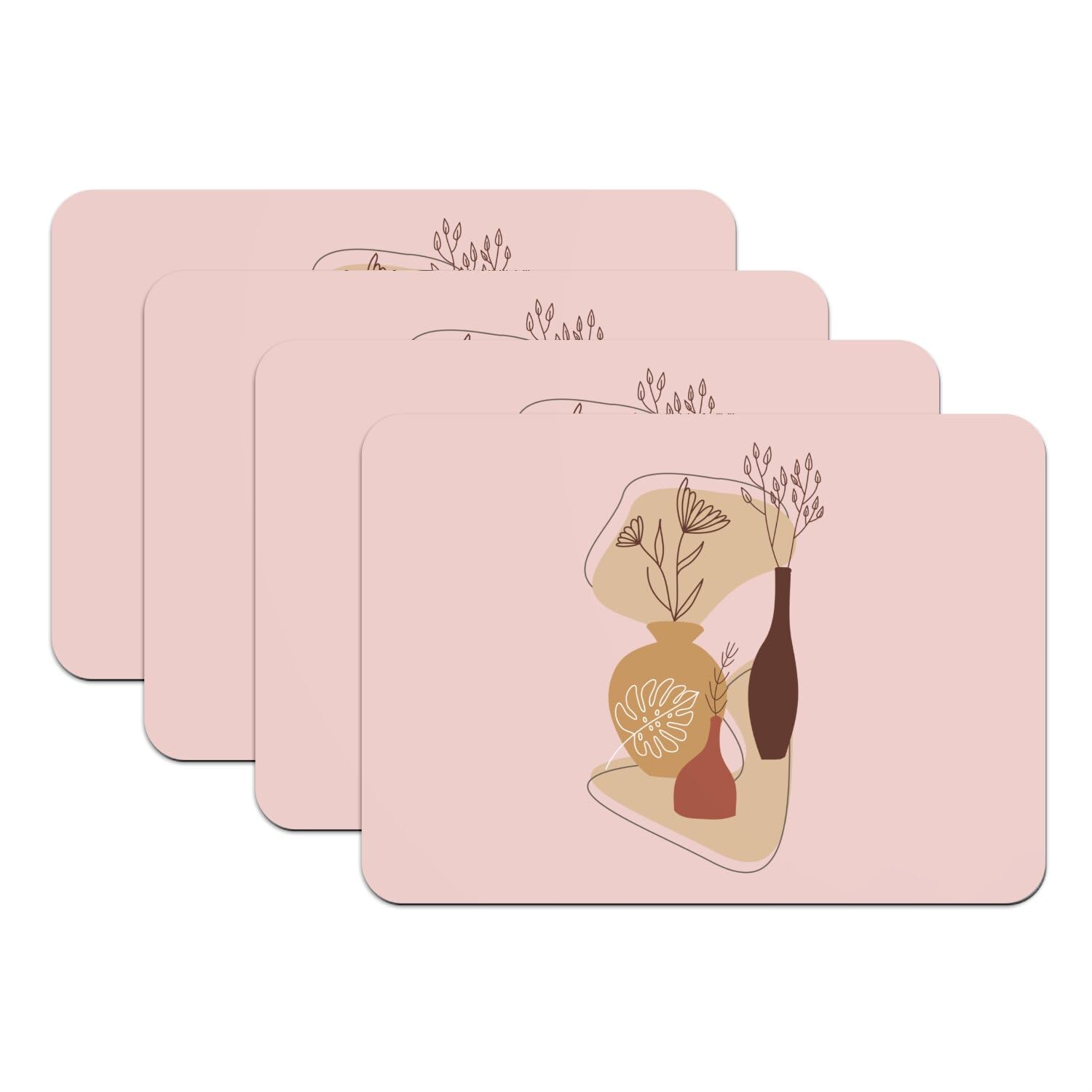 Set de table rose de qualité supérieure avec illustration design de poterie minimale