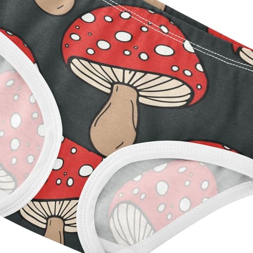 Whimsical Red Mushroom Black Girls Underwear Toddler 2t Cotton Cute Panties Girl Animal Kids Briefs Undies4