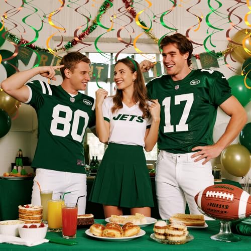 Image of Colorful Ceiling Swirl Foil Decorations Football Hanging Plastic Streamer Themed Swirl Party for Football Party Touchdown Sports Graduation, Pack of 28