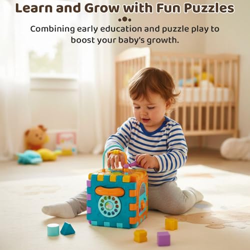 Image of StarAndDaisy Baby Toddler Activity Center Musical Multi Activity Cube for Kids, Infants -Play Learning Center Toy Interactive Educational, Skill Development House with Lights and Sounds