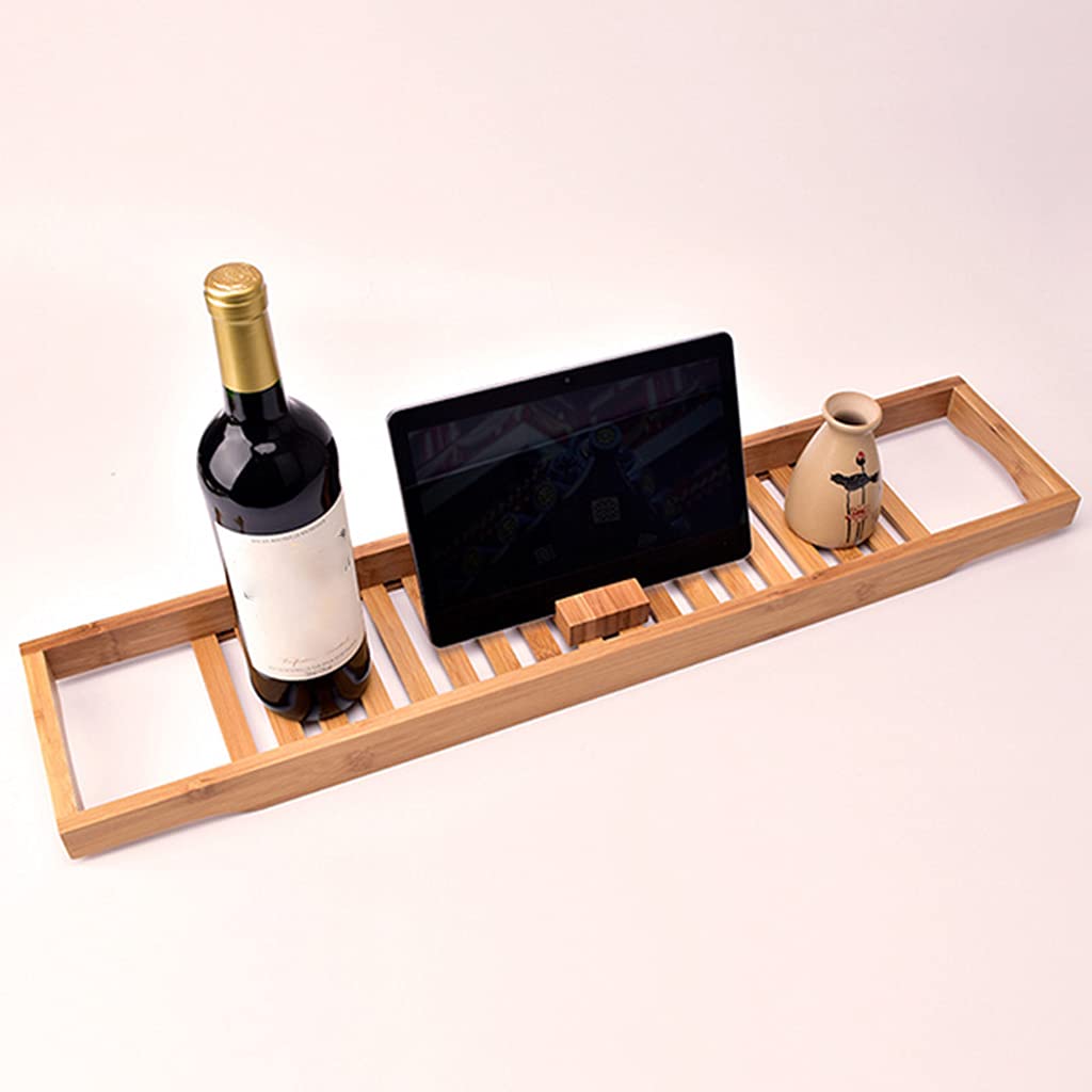 Bambus-Bad-Duschregal – elegantes Badezimmer-Regal aus Holz für Zuhause, platzsparendes Design, perfekt für Badewanne und Duschzubehör