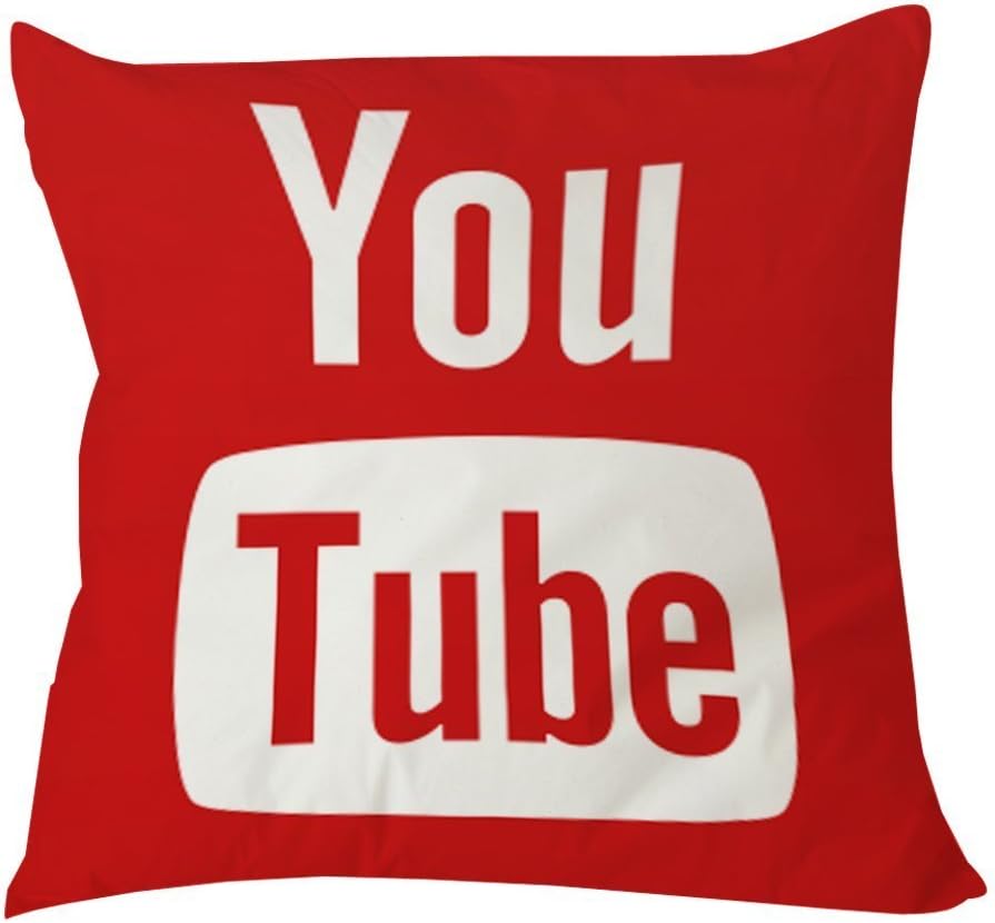 Derhamstore Youtube Icon Social Media Pattern Unique Fashion printing Plush cloth 18 X 18 inch Pillowcase