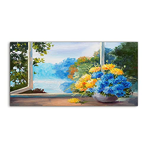 Image sur verre bouquet de fleurs pour raviver un mur blanc triste de salon