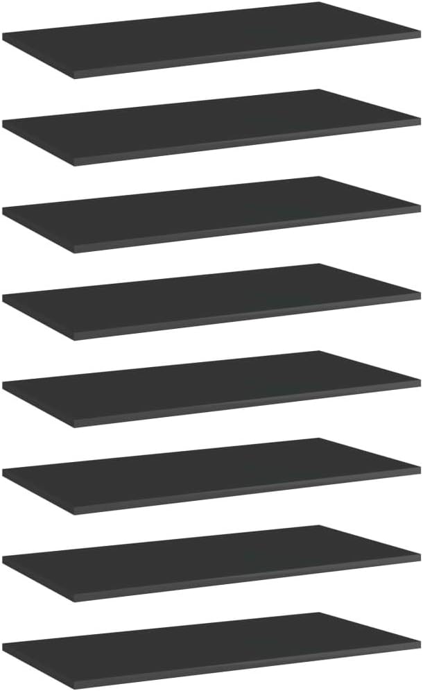4-Pack Concrete Gray Engineered Wood Bookshelf Boards – 15.7" x 19.7" x 0.6" Storage Shelves for Closets, Pantries, and Home Organization