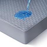 100% Waterproof Mattress Protector, Hypoallergenic Mattress Topper Cover with No Odor, Breathable Cooling Bed Cover with 8"-21" Deep Pocket (Queen)