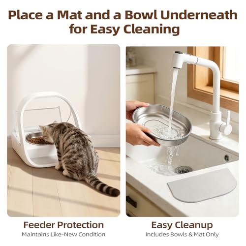 2 Bowls Stainless Steel Bowl Set for Automatic Microchip Pet Feeder, Design for Keeping Food Fresh, and Durability,Easy to Clean - Image 4
