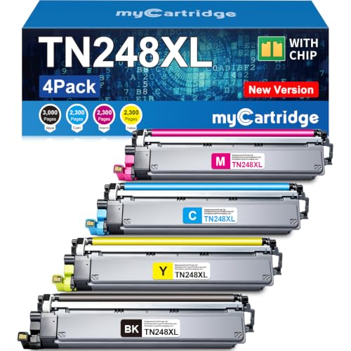 myCartridge TN248XL TN248 Toner TN 248CMYK TN 248VAL Compatible para Brother MFC L3760CDW Toner para DCP L3560CDW HL L3240CDW HL L3220CW para Brother TN248VAL TN248XL TN 248 4 Pack