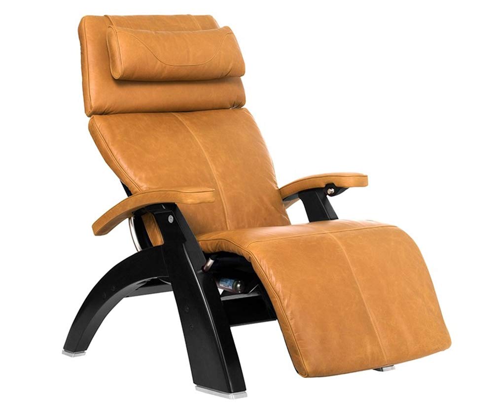 Perfect Chair Human Touch PC-610 Omni-Motion Classic Power Recline Zero Gravity Recliner Supreme Upholstery Package Matte Black Wood Stain - Sycamore Premium Leather