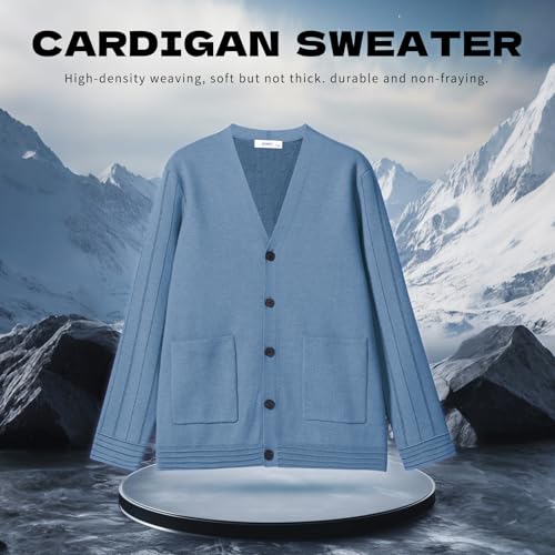 Image of Men's Cardigan Sweater Button Front V-Neck Long Sleeve Knit Sweaters