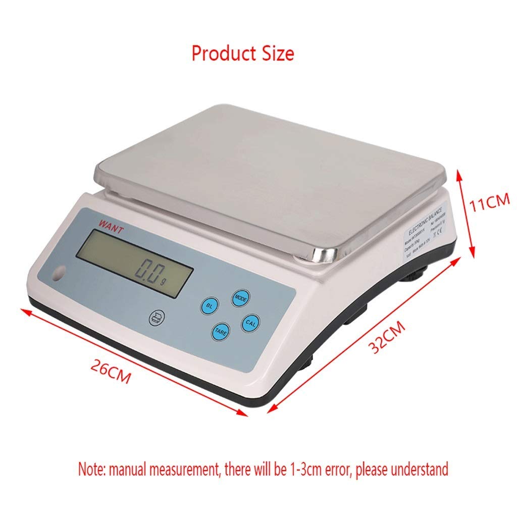 1g Precyzyjne wagi kuchenne, wagi do paczek Wagi pocztowe Wiele pojemności 6 kg, 10 kg, 15 kg, 20 kg, 30 kg Nadaje się do poczty, kuchni, biżuterii (10 kg x 1 g) Kompaktowe przechowywanie, łatwe