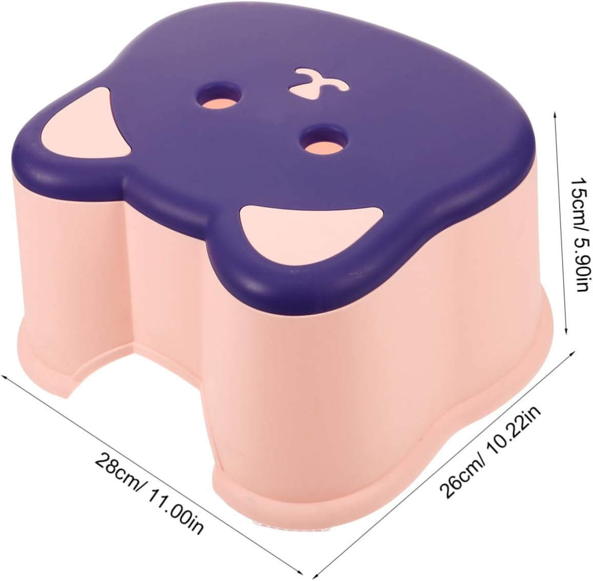 Toddmomy Boys and Girls Step Stool Non-Slip Plastic Stool for Toddlers Small Strong Load-Bearing Capacity for Safe Bathroom and Bedroom Use Material Deep Purple Pink