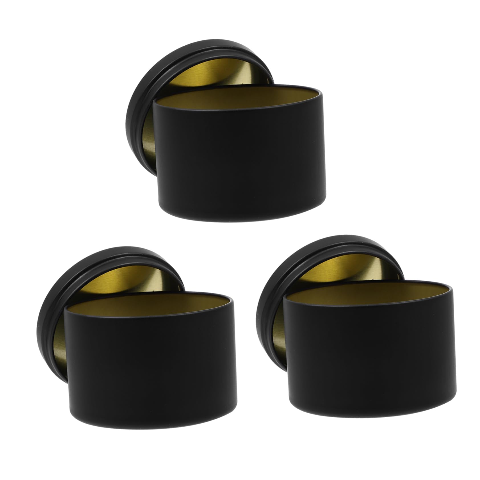 ARTIBETTER Metal Iron Candle Containers 3pcs Empty Candle Jars Portable Storage for Home Office Parties
