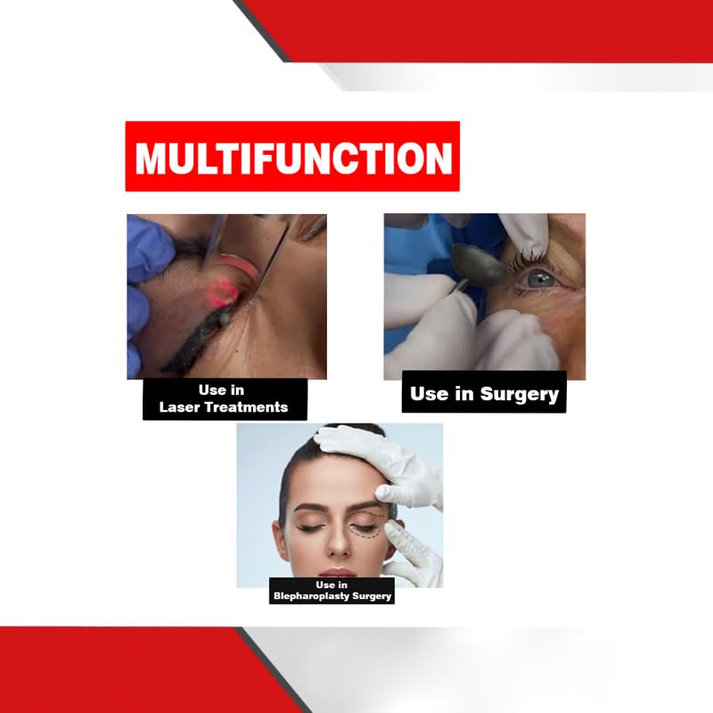 Corneal Eye Shield Protector, Stainless Steel, 32mm X 21mm, X-Large, Black, 2-Piece Set