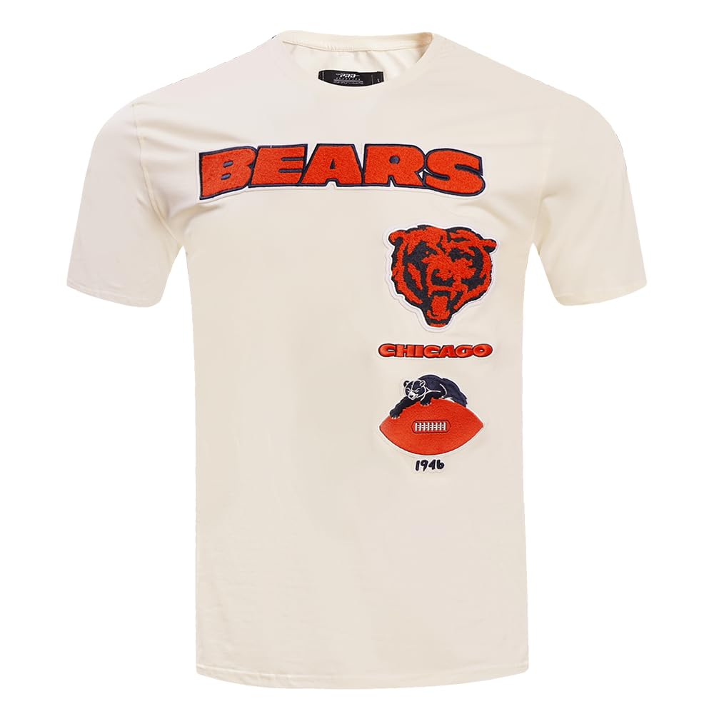 Pro Standard Men's NFL Chicago Bears Retro Classics Taping Tee Eggshell/Midnight Navy 3XL