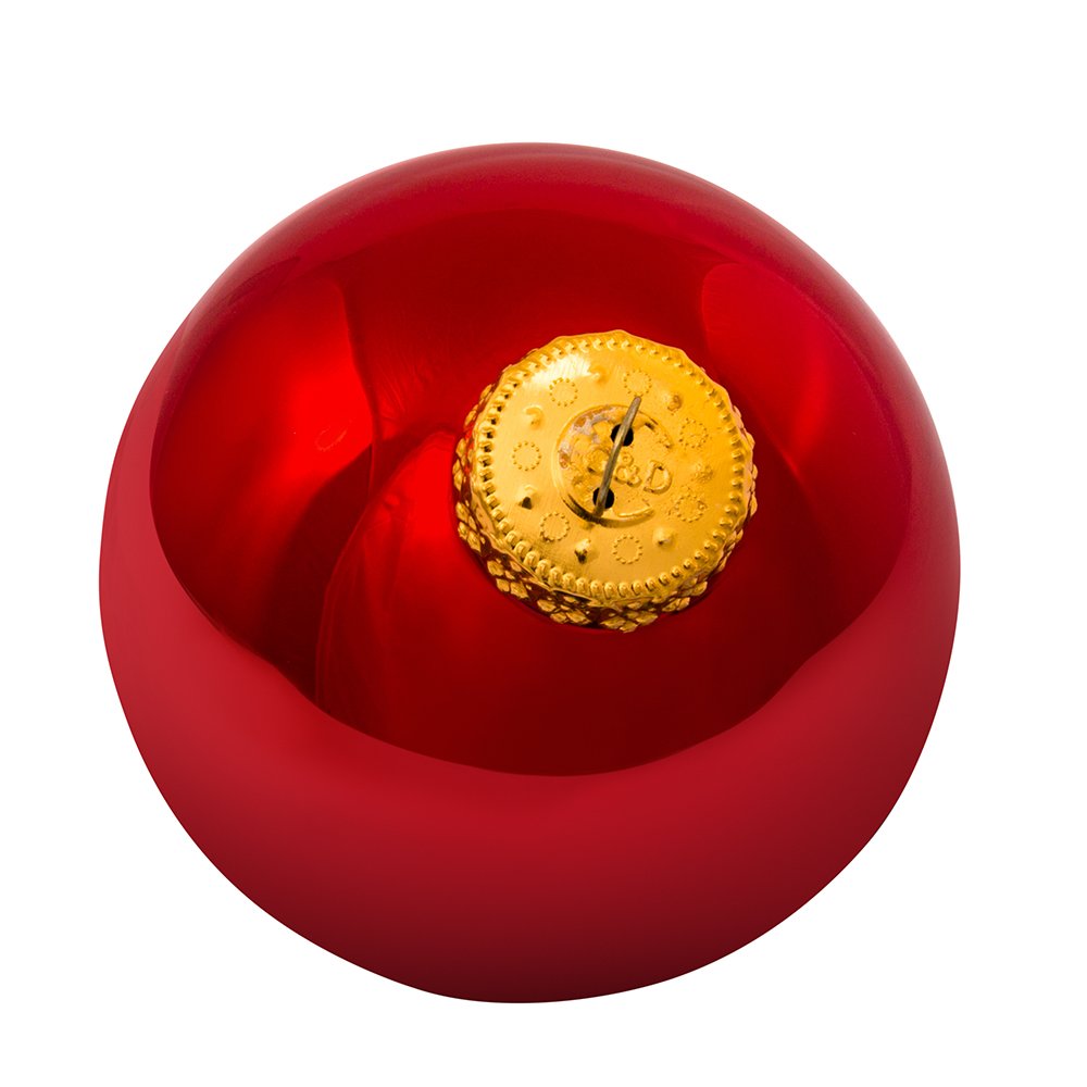 Kurt Adler 80 mm Lucido Rosso Palla di Vetro Decorativo, Pezzi Box Set
