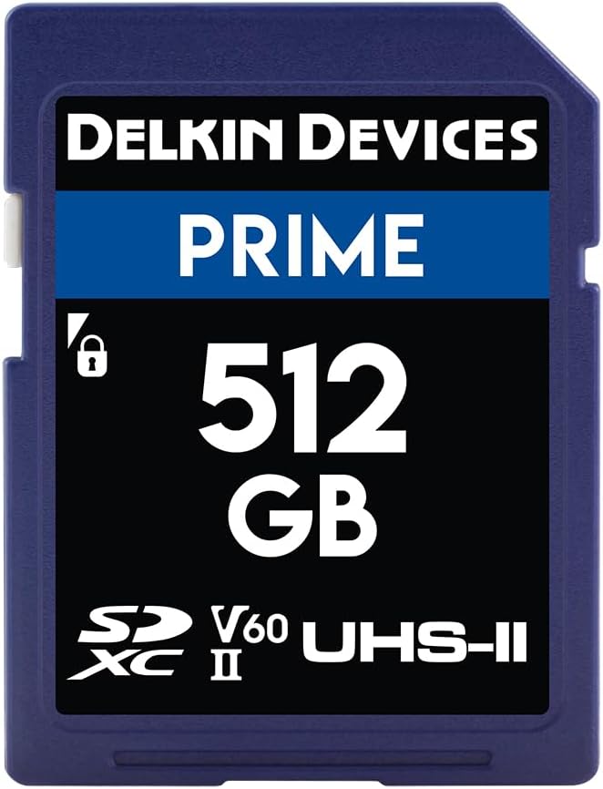 Delkin Devices Prime 1TB SD Card for Digital Camera | SDXC UHS-II (U3/V60) – High Endurance | 8K, 4K, Full HD, RAW Burst | DSLR SD Memory Card