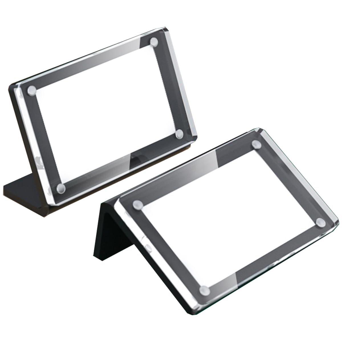 Acryl Preisschildhalter Transparent Preisanzeige Ständer Für Preis Abgerundete Ecken Schwarzer Boden Horizontaler Stil, 10 Stück,210mm x 297mm