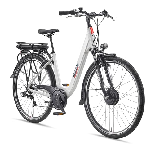 TELEFUNKEN E-Bike Damen 28 Zoll, Elektrofahrrad Frontmotor, 7-Gang Shimano Kettenschaltung, V-Bremsen - Pedelec Citybike, RC826 Multitalent