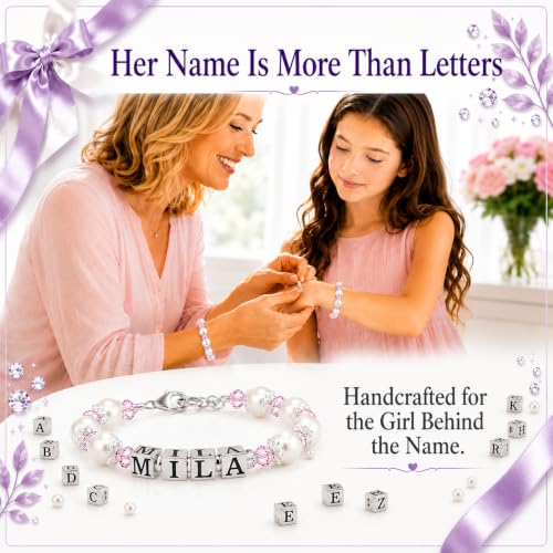 Image of Baby Crystals White Pearl Crystal Bracelet for Girl | Littel Girl Jewelry