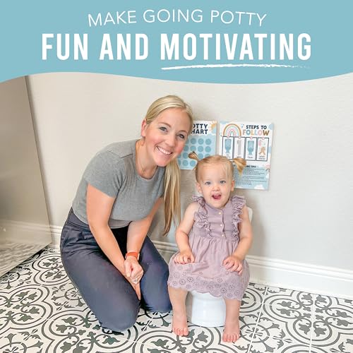 Image of Hadley Designs Potty Training Chart for Toddlers Girls -10 Sticker Potty Chart for Toddlers Girls, 8.5x11 inch Potty Training Sticker Charts for Toilet Success, Boho Toddler Reward Chart for Kids