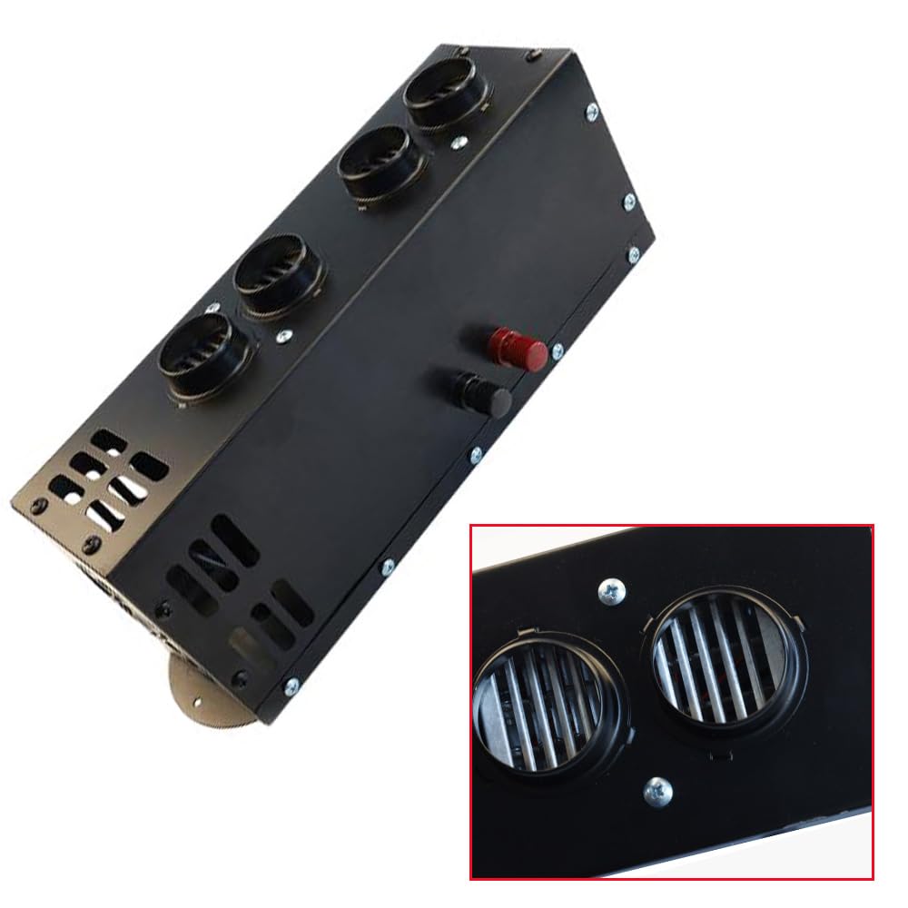 Riloer Calentador eléctrico Autocaravana, 24 V, 600 W-800 W, portátil, con 4 Orificios, descongelador de Parabrisas, calefacción y refrigeración.