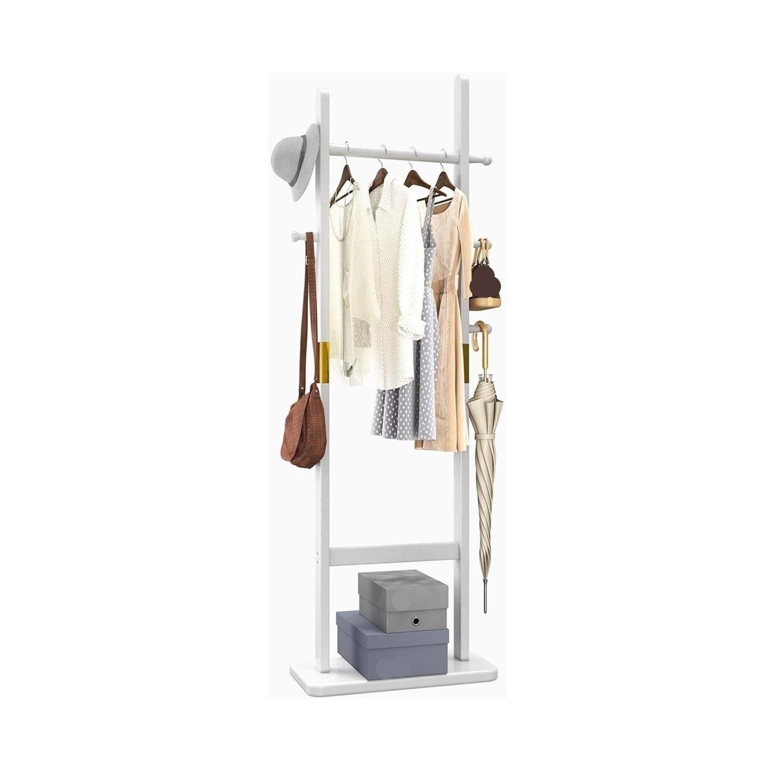 DFHS46JK Hat Rack White Freestanding Clothing Rack Heavy Duty Coat Stand Tree Fits Entryway Bedroom Office for Office
