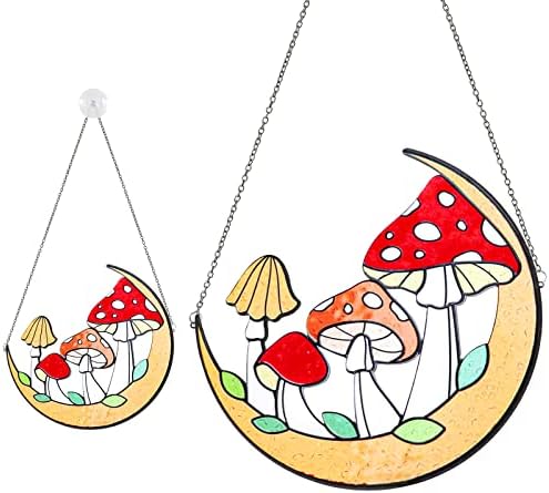 Colored mushroom garden home decoration metal decoration wall hanging balcony garden decoration interesting garden home decoration holiday birthday gift for girls, mothers or women (colored mushrooms)