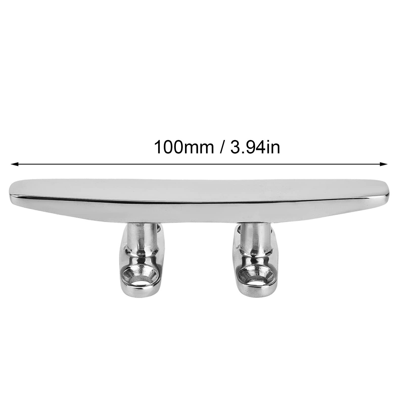 Stainless Steel Boat Cleat Polished Marine Rope Base Accessory (4 Inch)